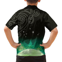 New Zealand Matariki Kid Hawaiian Shirt Pleiades Star Cluster Green Galaxy