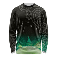 New Zealand Matariki Long Sleeve Shirt Pleiades Star Cluster Green Galaxy