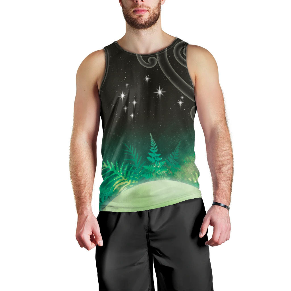 New Zealand Matariki Men Tank Top Pleiades Star Cluster Green Galaxy