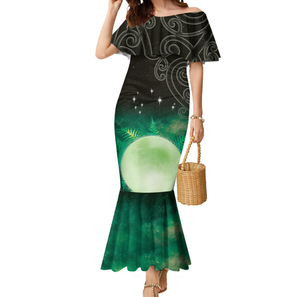New Zealand Matariki Mermaid Dress Pleiades Star Cluster Green Galaxy