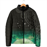 New Zealand Matariki Padded Jacket Pleiades Star Cluster Green Galaxy