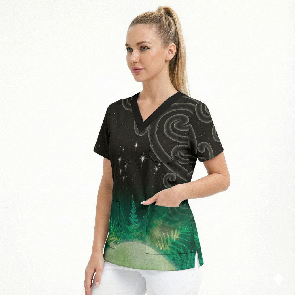 New Zealand Matariki Scrub Top Pleiades Star Cluster Green Galaxy