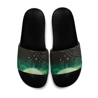 New Zealand Matariki Slide Sandals Pleiades Star Cluster Green Galaxy