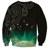 New Zealand Matariki Sweatshirt Pleiades Star Cluster Green Galaxy