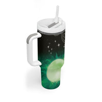 New Zealand Matariki Tumbler With Handle Pleiades Star Cluster Green Galaxy