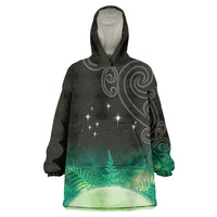 New Zealand Matariki Wearable Blanket Hoodie Pleiades Star Cluster Green Galaxy