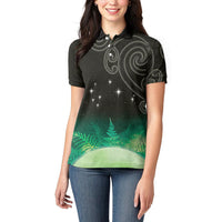 New Zealand Matariki Women Polo Shirt Pleiades Star Cluster Green Galaxy LT05 - Polynesian Pride