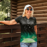 New Zealand Matariki Women Polo Shirt Pleiades Star Cluster Green Galaxy LT05 - Polynesian Pride