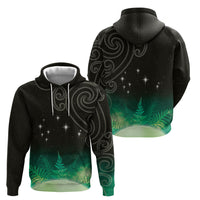 New Zealand Matariki Zip Hoodie Pleiades Star Cluster Green Galaxy