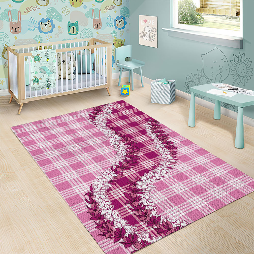 Pink Hawaii Palaka Area Rug Hawaiian Honohono Lei