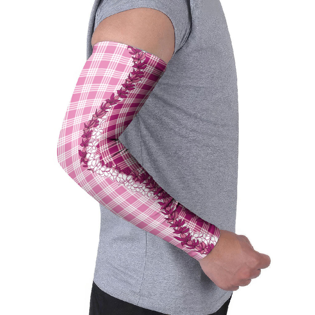 Pink Hawaii Palaka Arm Sleeves Hawaiian Honohono Lei