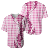 Pink Hawaii Palaka Baseball Jersey Hawaiian Honohono Lei