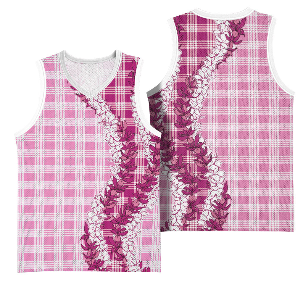 Pink Hawaii Palaka Basketball Jersey Hawaiian Honohono Lei