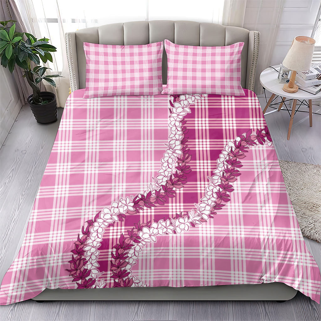 Pink Hawaii Palaka Bedding Set Hawaiian Honohono Lei