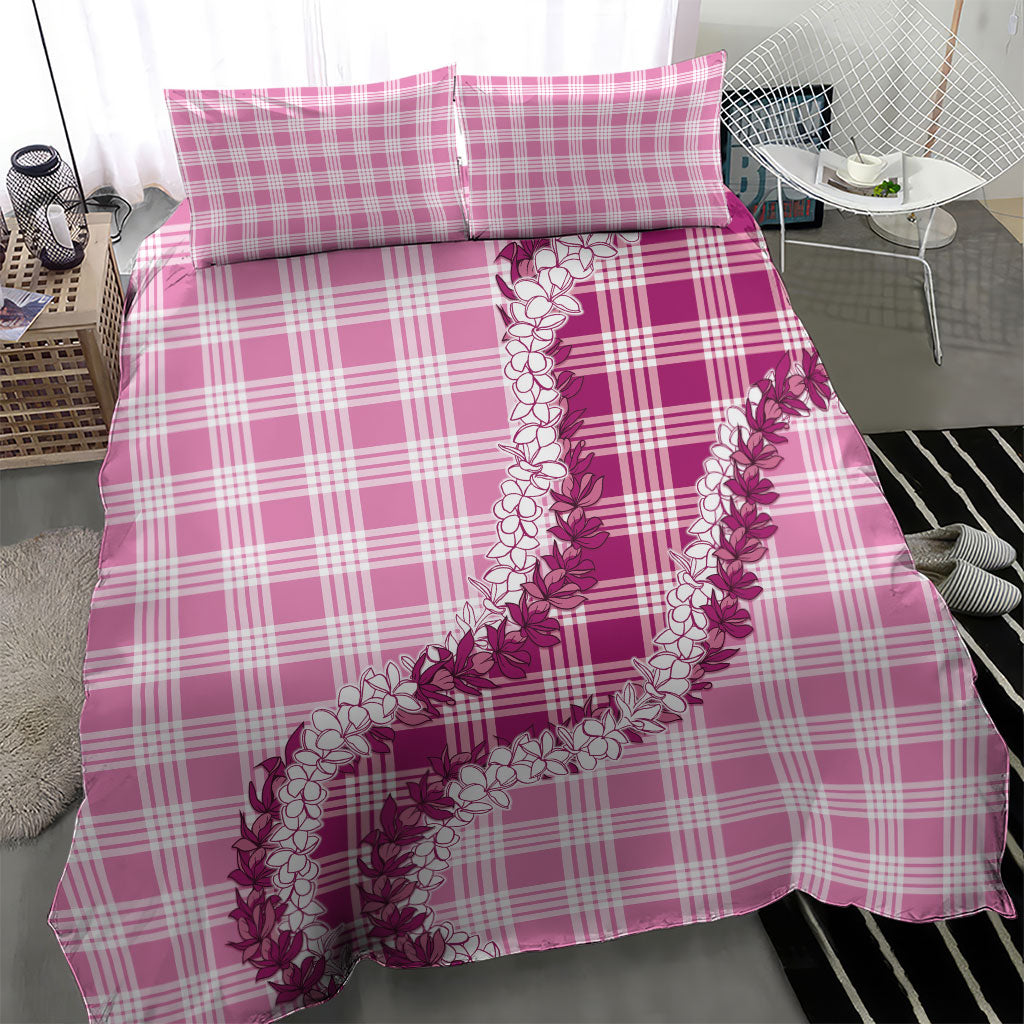 Pink Hawaii Palaka Bedding Set Hawaiian Honohono Lei