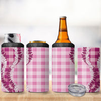 Pink Hawaii Palaka 4 in 1 Can Cooler Tumbler Hawaiian Honohono Lei