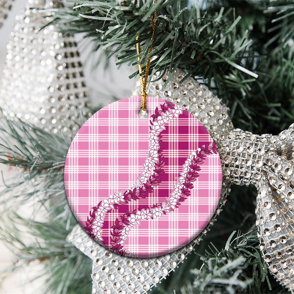 Pink Hawaii Palaka Ceramic Ornament Hawaiian Honohono Lei LT05 - Polynesian Pride