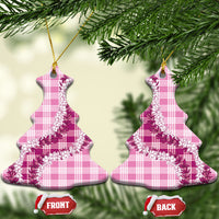 Pink Hawaii Palaka Ceramic Ornament Hawaiian Honohono Lei LT05 Christmas Tree Pink - Polynesian Pride