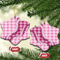 Pink Hawaii Palaka Ceramic Ornament Hawaiian Honohono Lei LT05 Snow Flake Pink - Polynesian Pride
