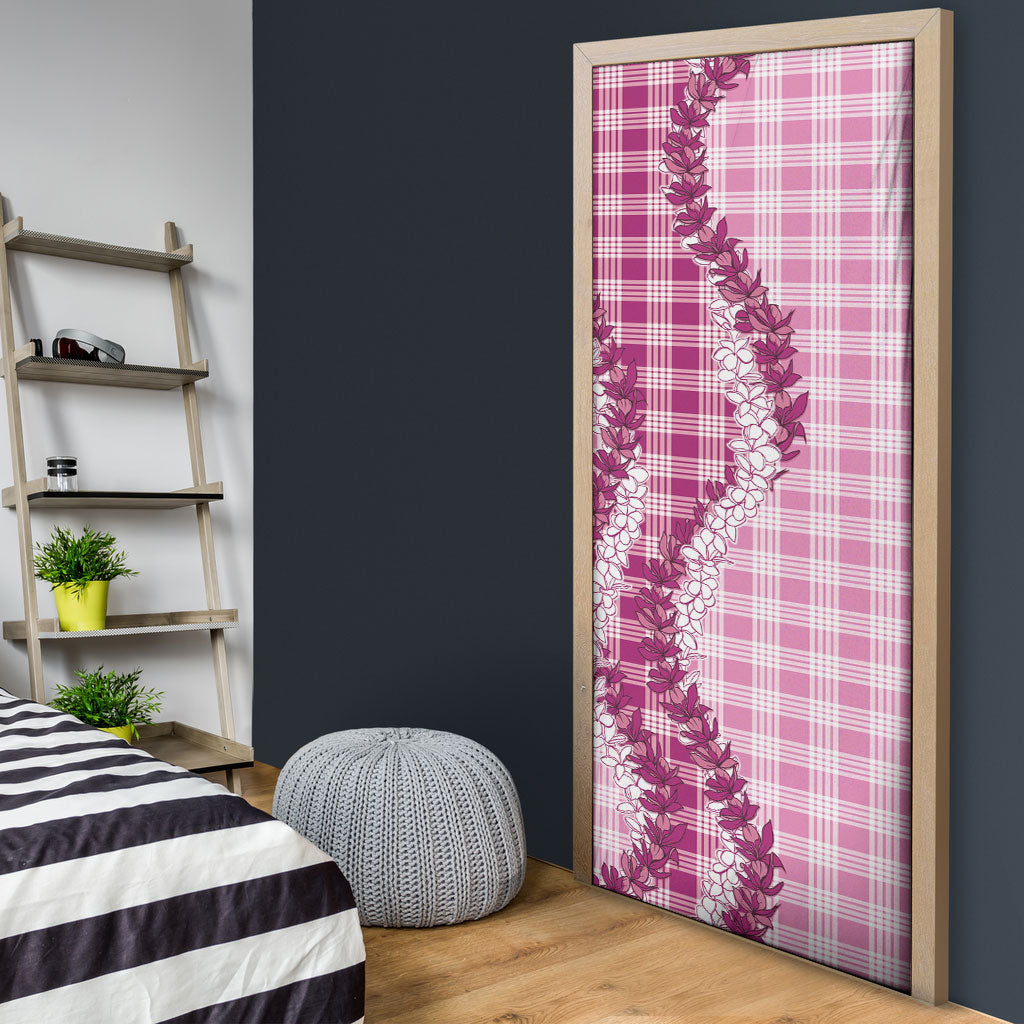 Pink Hawaii Palaka Door Cover Hawaiian Honohono Lei