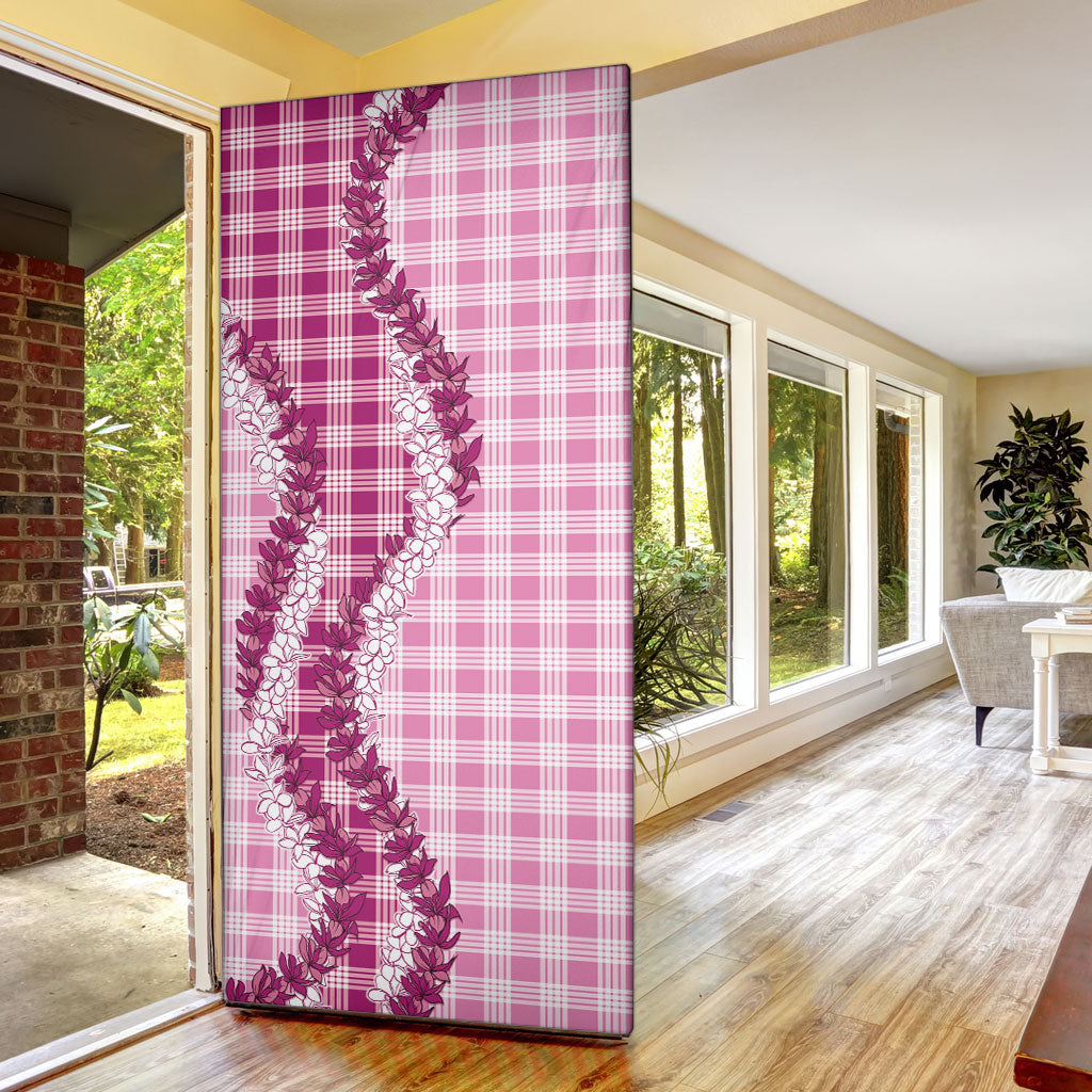 Pink Hawaii Palaka Door Cover Hawaiian Honohono Lei