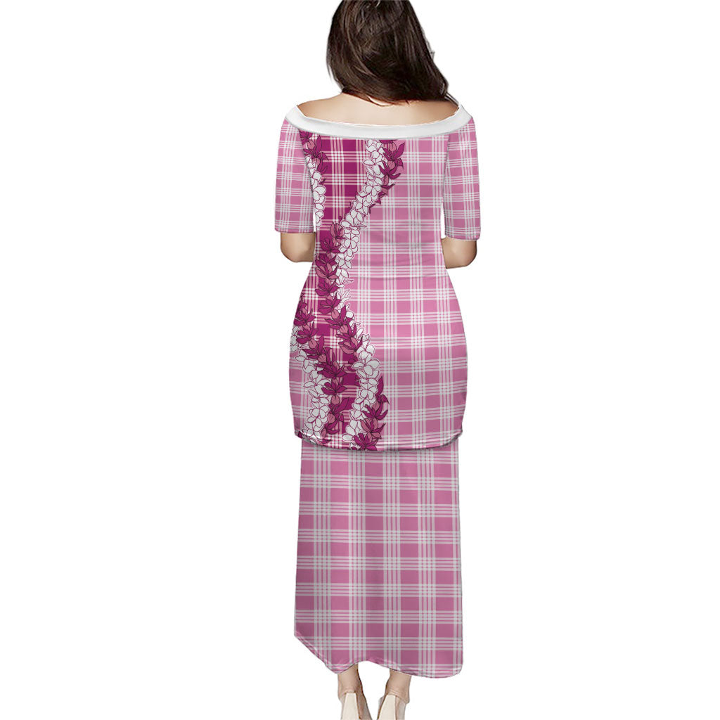 Pink Hawaii Palaka Family Matching Puletasi and Hawaiian Shirt Hawaiian Honohono Lei LT05 - Polynesian Pride