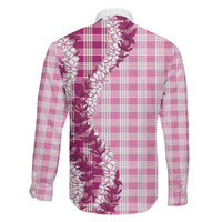 Pink Hawaii Palaka Family Matching Summer Maxi Dress and Hawaiian Shirt Hawaiian Honohono Lei LT05 - Polynesian Pride