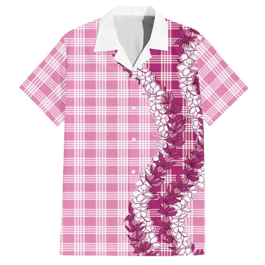 Pink Hawaii Palaka Hawaiian Shirt Hawaiian Honohono Lei