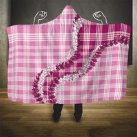 Pink Hawaii Palaka Hooded Blanket Hawaiian Honohono Lei