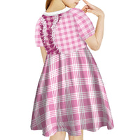 Pink Hawaii Palaka Kid Short Sleeve Dress Hawaiian Honohono Lei