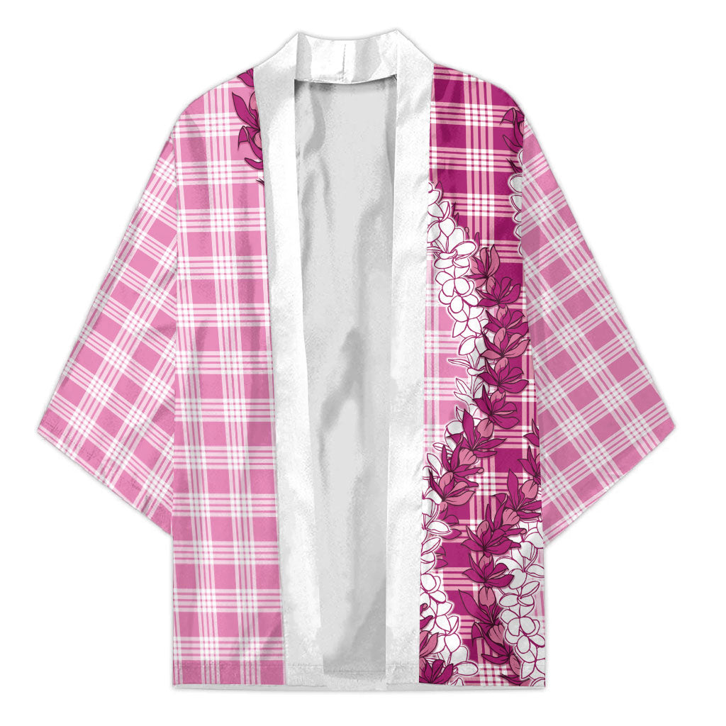 Pink Hawaii Palaka Kimono Hawaiian Honohono Lei