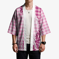 Pink Hawaii Palaka Kimono Hawaiian Honohono Lei
