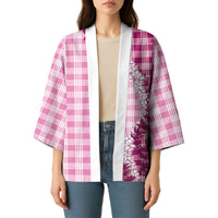 Pink Hawaii Palaka Kimono Hawaiian Honohono Lei