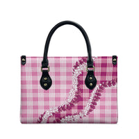 Pink Hawaii Palaka Leather Bag Hawaiian Honohono Lei