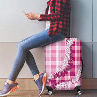 Pink Hawaii Palaka Luggage Cover Hawaiian Honohono Lei