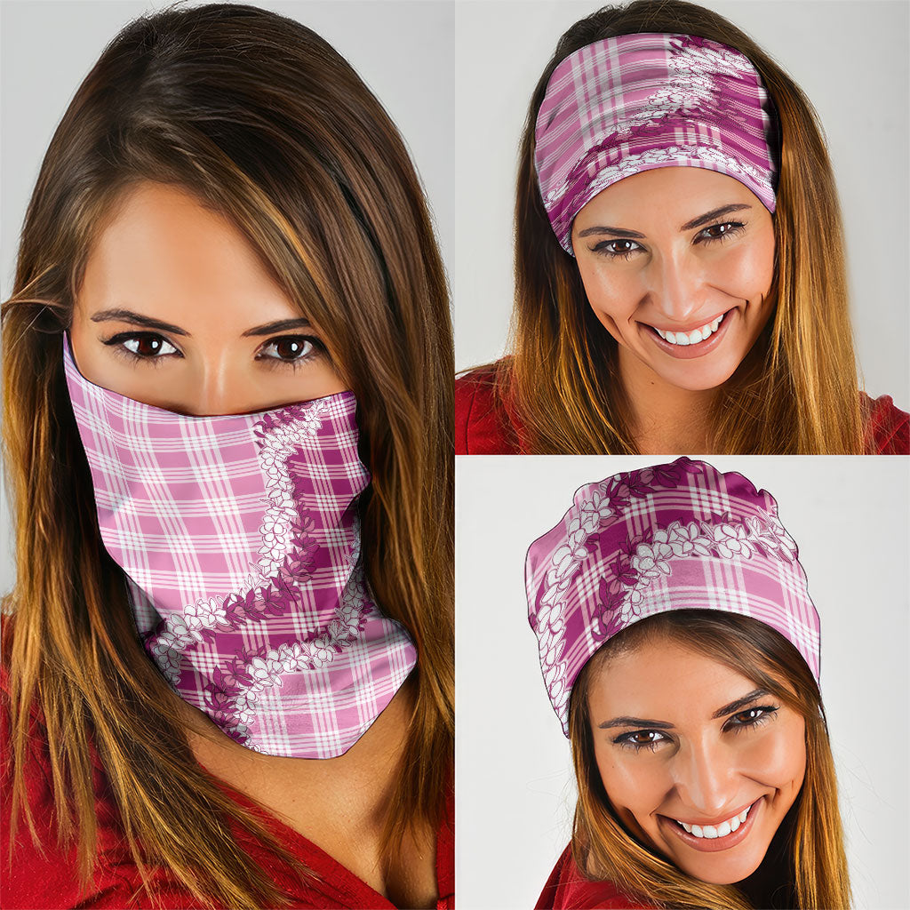 Pink Hawaii Palaka Neck Gaiter Hawaiian Honohono Lei