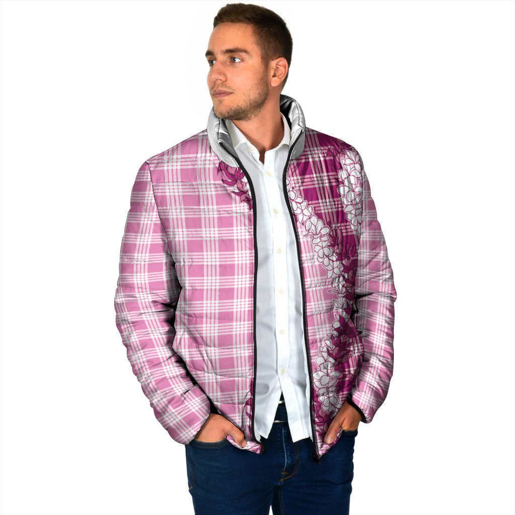 Pink Hawaii Palaka Padded Jacket Hawaiian Honohono Lei
