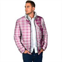 Pink Hawaii Palaka Padded Jacket Hawaiian Honohono Lei