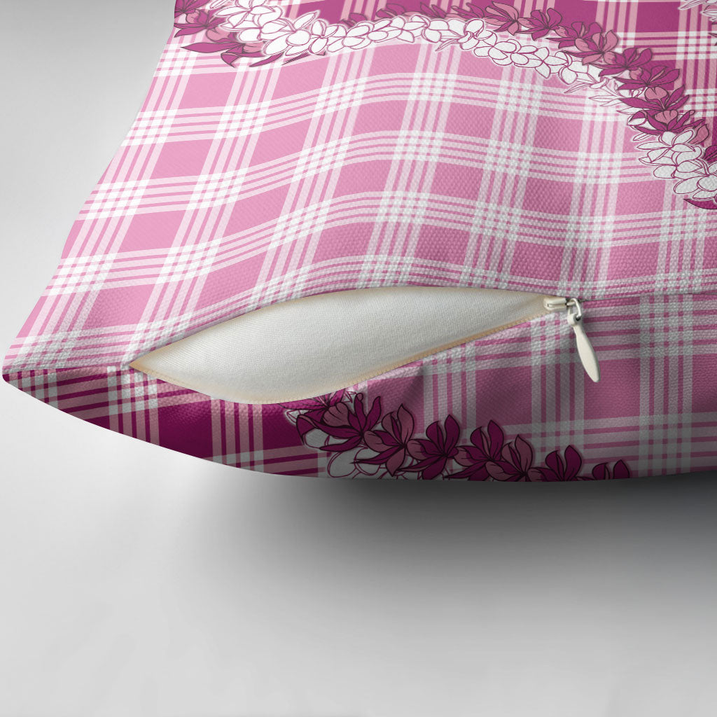 Pink Hawaii Palaka Pillow Cover Hawaiian Honohono Lei