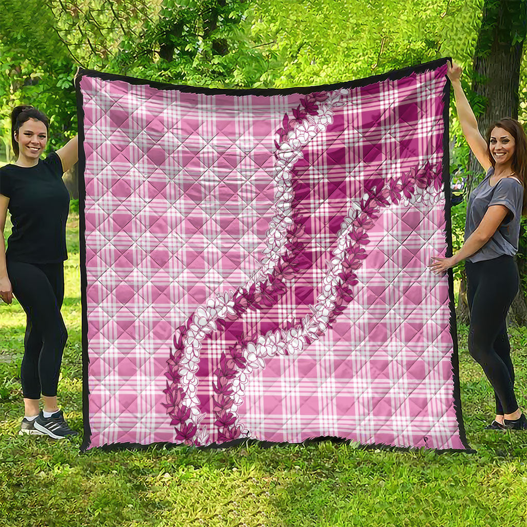 Pink Hawaii Palaka Quilt Hawaiian Honohono Lei