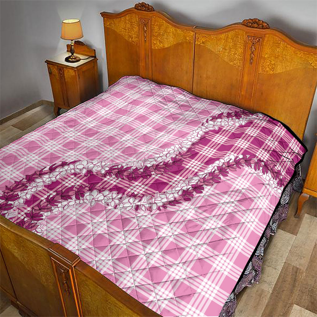 Pink Hawaii Palaka Quilt Hawaiian Honohono Lei