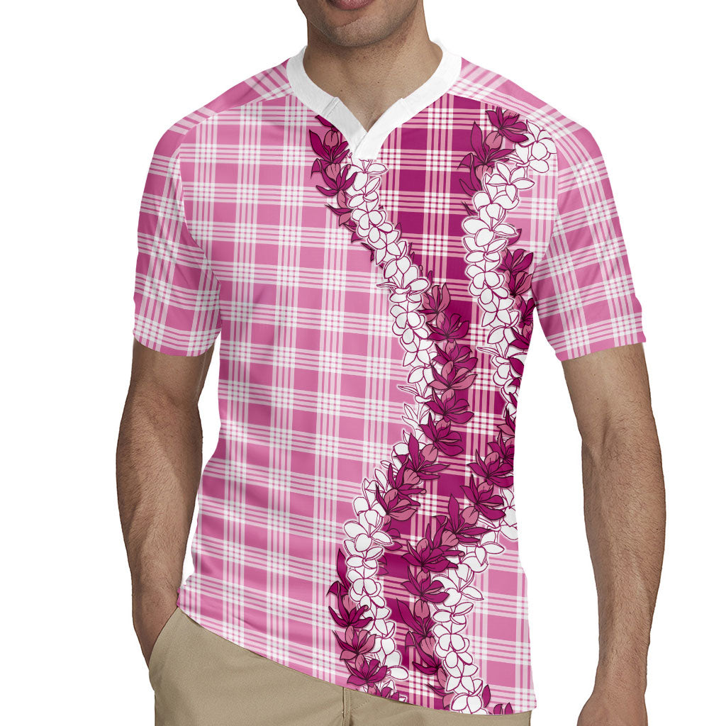 Pink Hawaii Palaka Rugby Jersey Hawaiian Honohono Lei