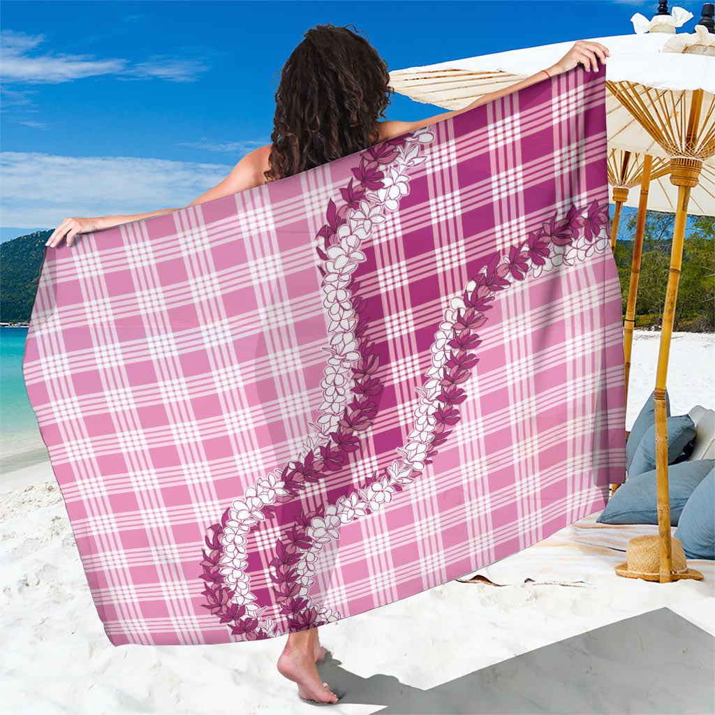 Pink Hawaii Palaka Sarong Hawaiian Honohono Lei