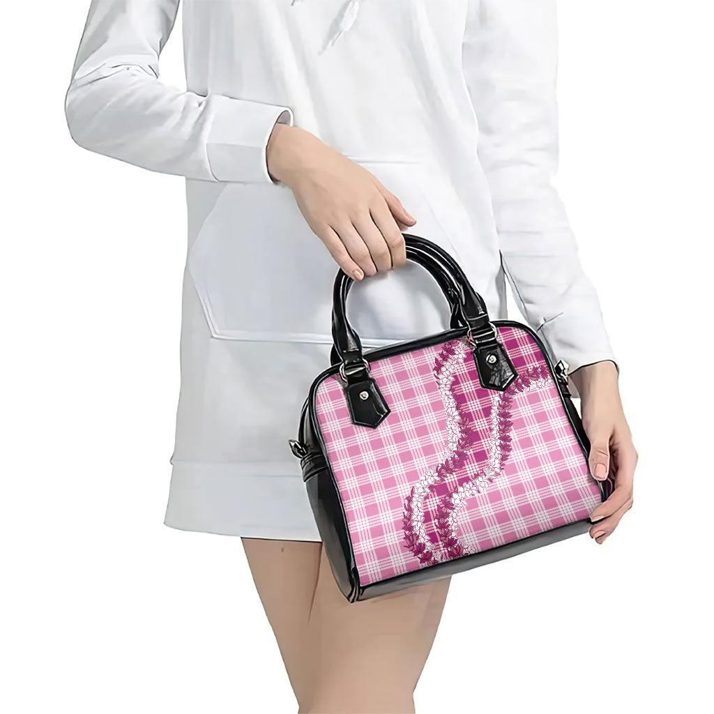 Pink Hawaii Palaka Shoulder Handbag Hawaiian Honohono Lei