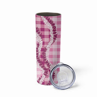 Pink Hawaii Palaka Skinny Tumbler Hawaiian Honohono Lei