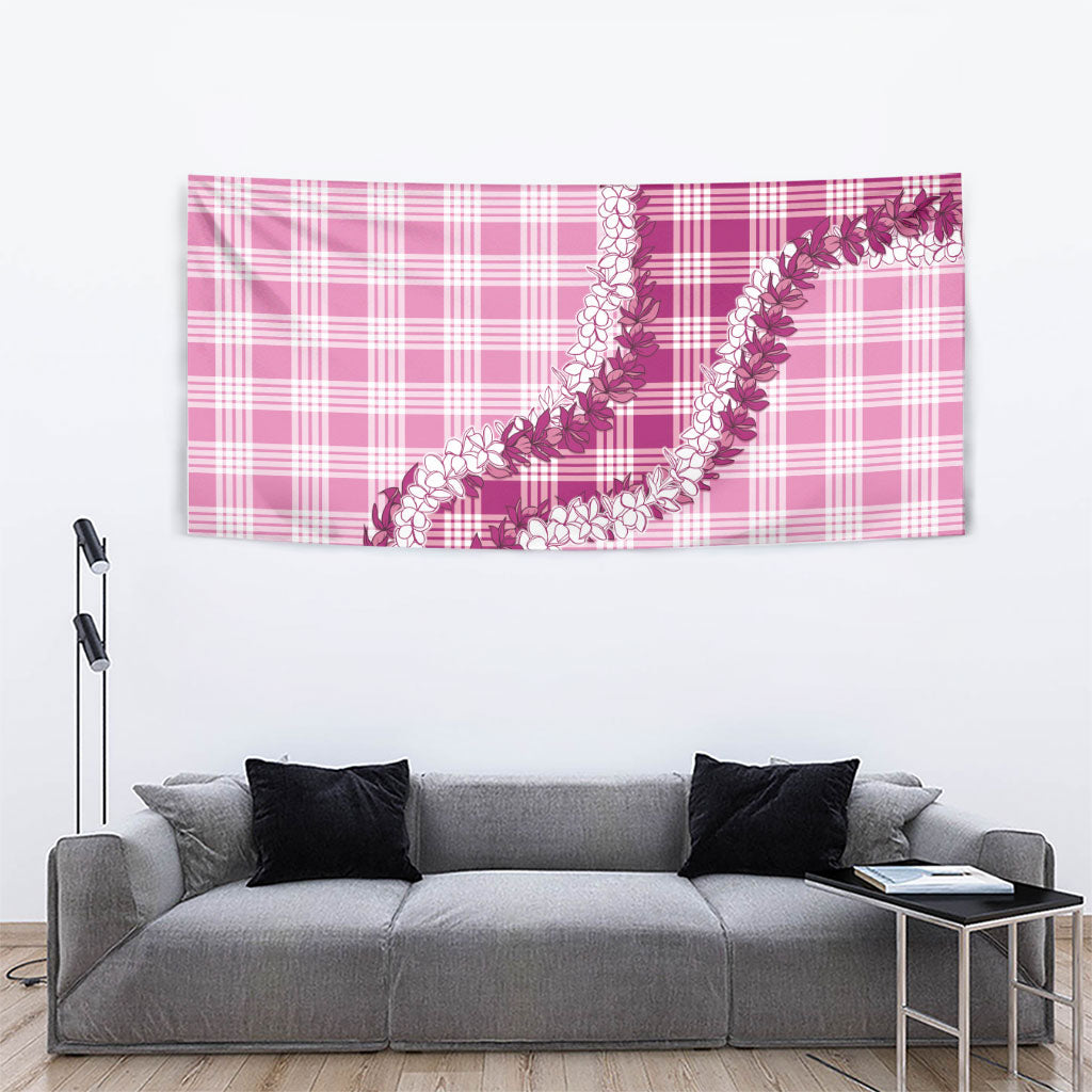 Pink Hawaii Palaka Tapestry Hawaiian Honohono Lei