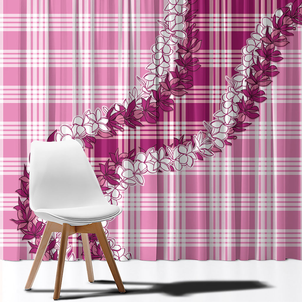 Pink Hawaii Palaka Window Curtain Hawaiian Honohono Lei
