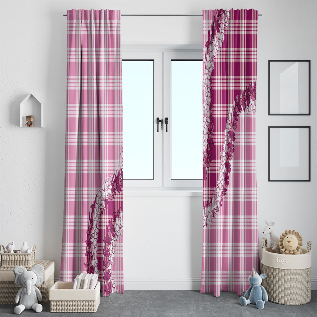 Pink Hawaii Palaka Window Curtain Hawaiian Honohono Lei