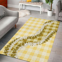 Yellow Hawaii Palaka Area Rug Hawaiian Honohono Lei