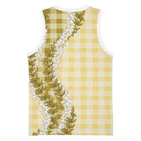 Yellow Hawaii Palaka Basketball Jersey Hawaiian Honohono Lei
